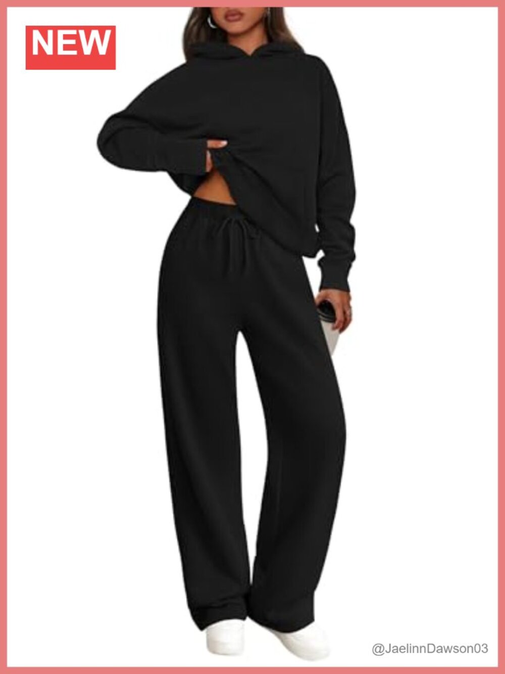Oversized Hoodie Wide Leg Sweatpants Cotton Blend 2 Piece Lounge Set